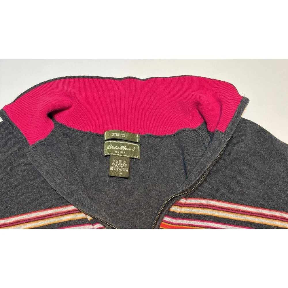 EDDIE BAUER Men's Size XXL Half‎ Zip Stretch Sweater Vintage 80's